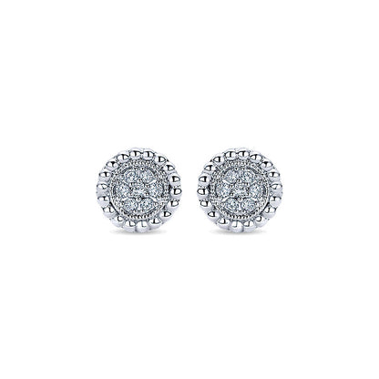 Gaby Earrings 14k White Gold Diamond Stud