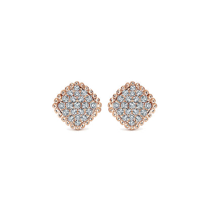 Gaby Earrings 14k Pink Gold Diamond Stud