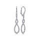 14K White Gold Diamond Lever Back Drop Earrings