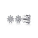 14K White Gold Cluster Diamond Flower Stud Earrings
