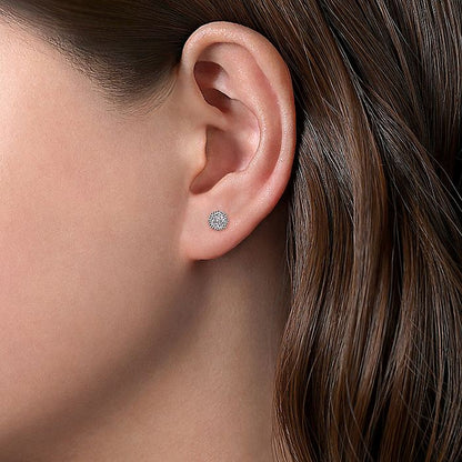 Gabriel & Co. EG14058W45JJ 14K White Gold Octagonal Shape Diamond Pavé Stud Earrings