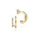 14K Yellow Gold Rope Split J Shape Stud Earrings