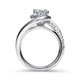 14K White Gold Round Bypass Diamond Engagement Ring