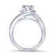 18K White Gold Round Bypass Diamond Engagement Ring