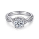14K White Gold Round Twisted Diamond Channel Set Engagement Ring