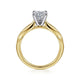 14K White-Yellow Gold Round Diamond Channel Set Engagement Ring