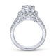 14K White Gold Round Halo Diamond Engagement Ring