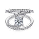 14K White Gold Round Split Shank Diamond Engagement Ring