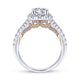 14K White-Rose Gold Round Halo Diamond Engagement Ring