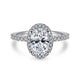 Platinum Oval Halo Diamond Engagement Ring