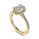 Gabriel & Co. ER14725O4Y44JJ 14K Yellow Gold Oval Halo Diamond Engagement Ring