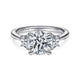 Gabriel & Co. ER14793R8W43JJ 14K White Gold Round 3 Stone Diamond Engagement Ring