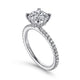Gabriel & Co. ER14914R5W44JJ 14K White Gold Round Diamond Engagement Ring