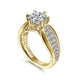 Gabriel & Co. ER14966R8Y44JJ 14K Yellow Gold Wide Band Round Diamond Engagement Ring