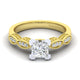 14K White-Yellow Gold Princess Cut Diamond Engagement Ring
