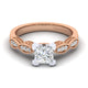 14K White-Rose Gold Princess Cut Diamond Engagement Ring