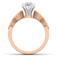 14K White-Rose Gold Princess Cut Diamond Engagement Ring