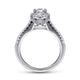 14K White Gold Pear Shape Halo Diamond Engagement Ring