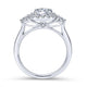 Platinum Cushion Halo Round Diamond Engagement Ring