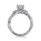 Platinum Round Twisted Diamond Engagement Ring