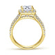 14K Yellow Gold Cushion Halo Diamond Engagement Ring
