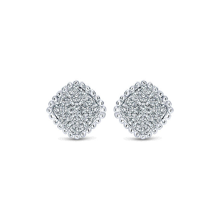 14k W.Gold Dia Earrings