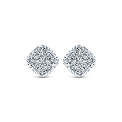 14k W.Gold Dia Earrings