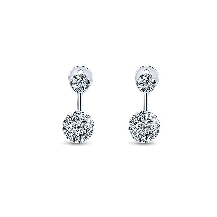 14k W.Gold Dia Earrings