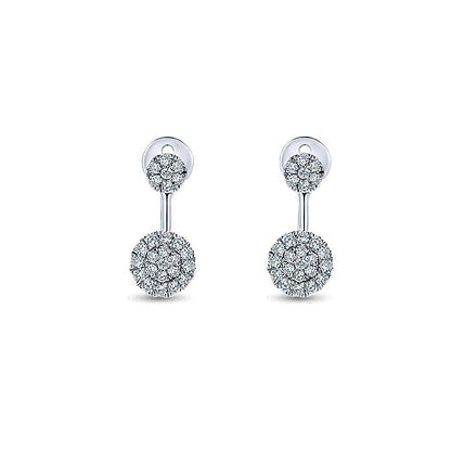 14k W.Gold Dia Earrings