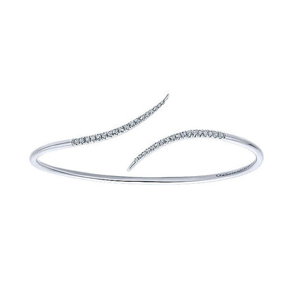 14k White Gold Diamond Bangle