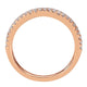 Wedding Band 14k Pink Gold Diamond Curved