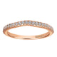 Wedding Band 14k Pink Gold Diamond Curved