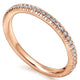 Wedding Band 14k Pink Gold Diamond Straight