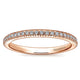 Wedding Band 14k Pink Gold Diamond Straight
