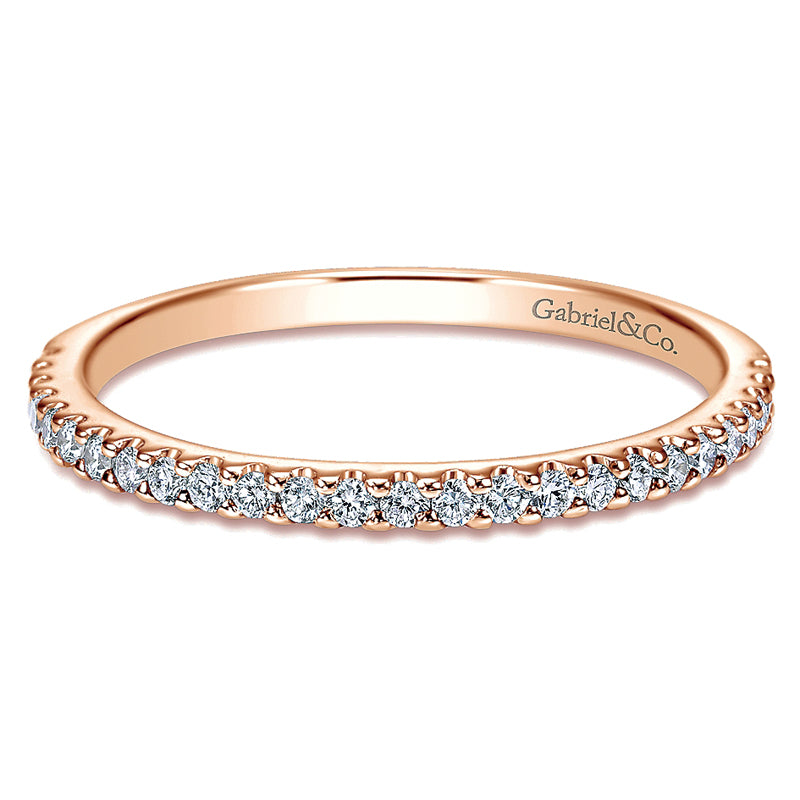 Wedding Band 14k Pink Gold Contemporary Straight