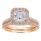 Wedding Band 14k Pink Gold Diamond Straight