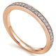 Wedding Band 14k Pink Gold Diamond