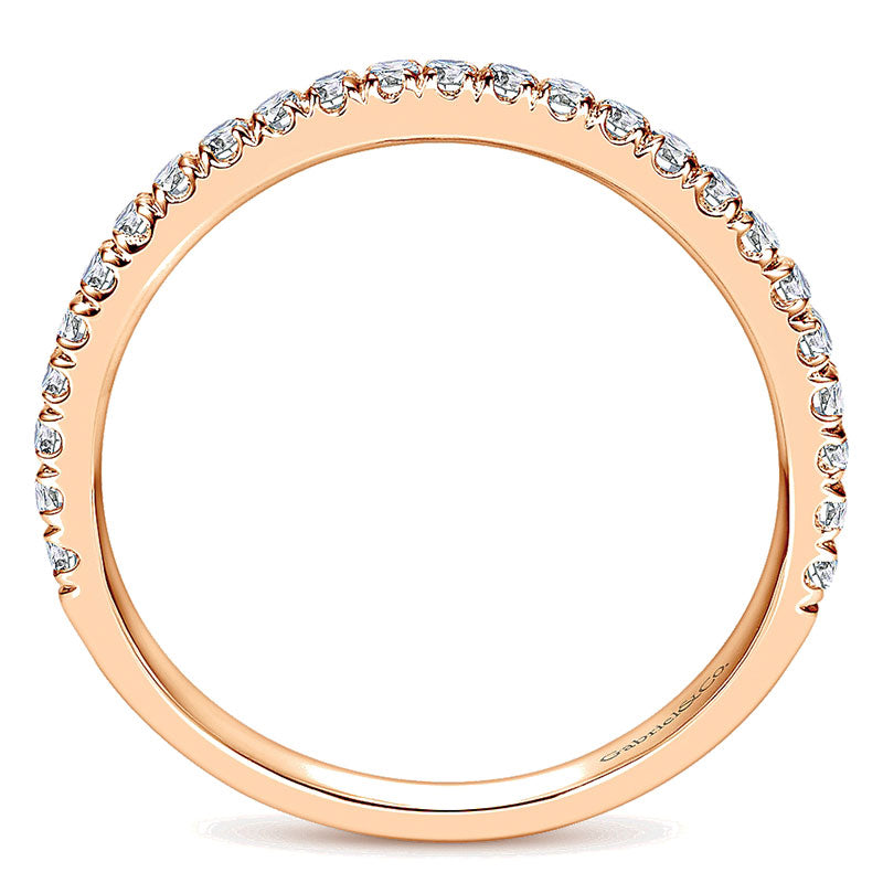 Wedding Band 14k Pink Gold Diamond