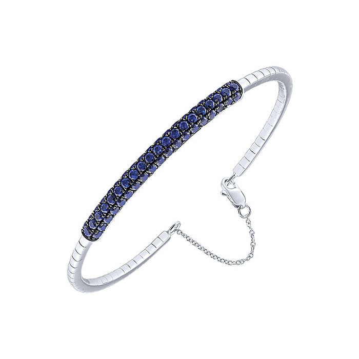 14k White Gold And Sapphire Bangle