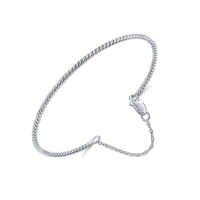 14k White Gold Bangle