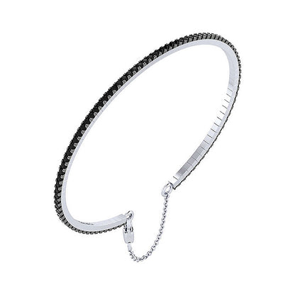 14k White Gold Black Diamond Bangle