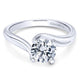 Engagement Ring 14k White Gold Bypass