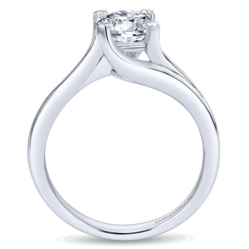 Engagement Ring 14k White Gold Bypass