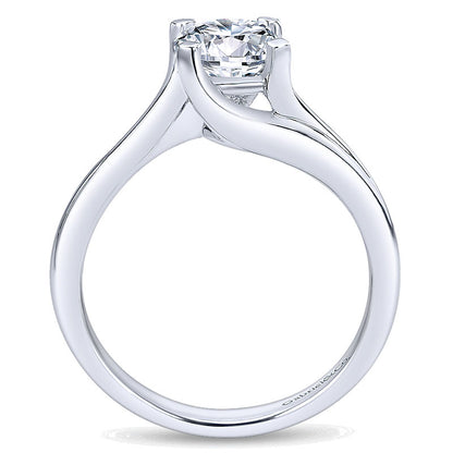 Engagement Ring 14k White Gold Bypass