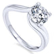 Engagement Ring 14k White Gold Bypass