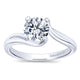Engagement Ring 14k White Gold Bypass