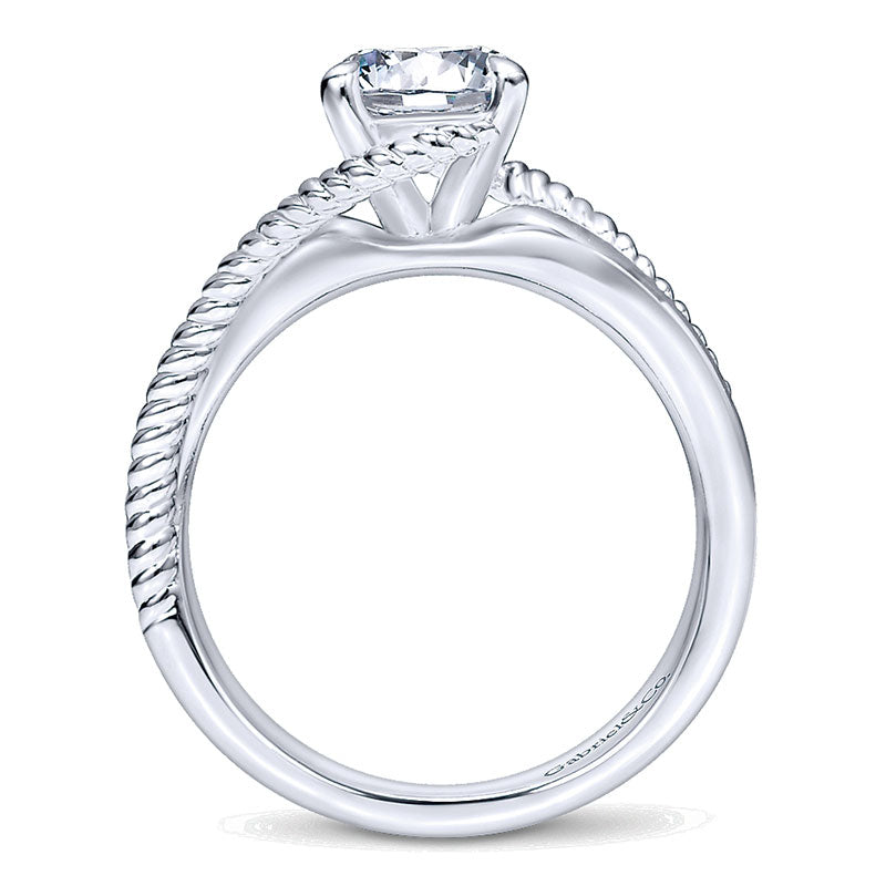 Engagement Ring 14k White Gold Bypass