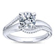Engagement Ring 14k White Gold Bypass