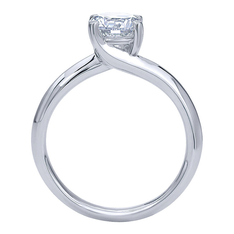Engagement Ring 14k White Gold Bypass