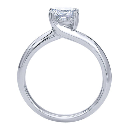 Engagement Ring 14k White Gold Bypass